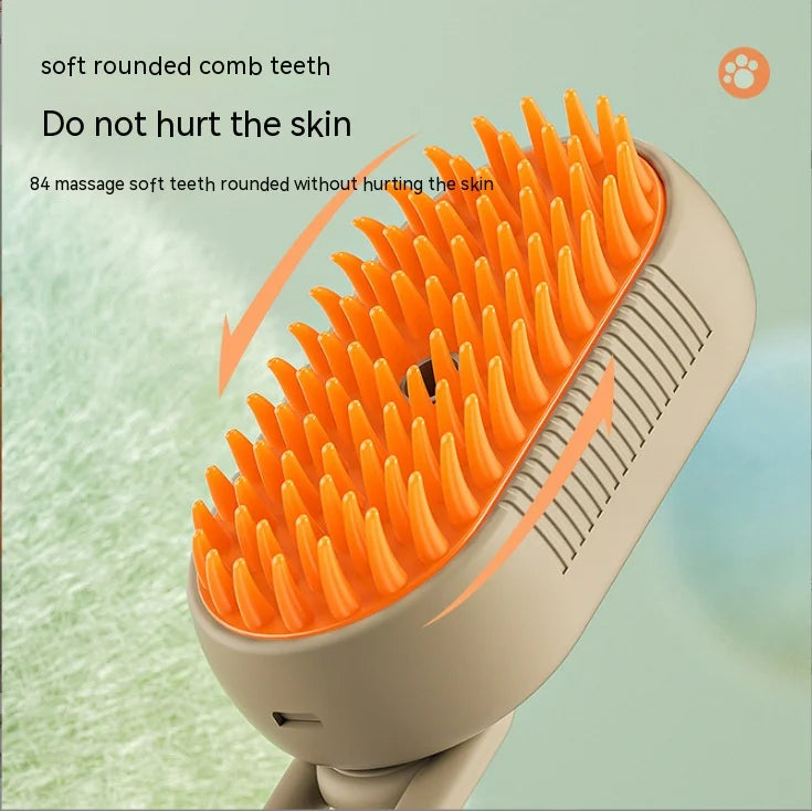 Anti-shedding brush with spray for pets