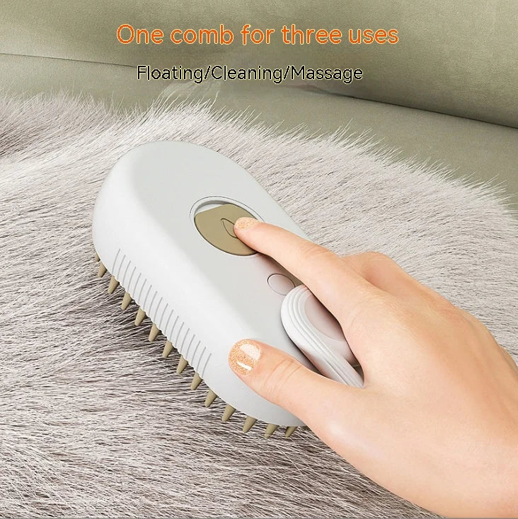 Anti-shedding brush with spray for pets