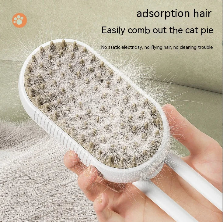 Anti-shedding brush with spray for pets